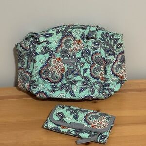 Vera Bradley Blue and Gray Floral Shoulder Bag Set